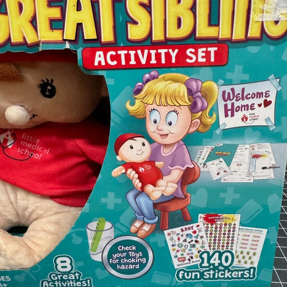 New Little Medical School Great Sibling Activity Set Plush Baby Doll Kit BBS03